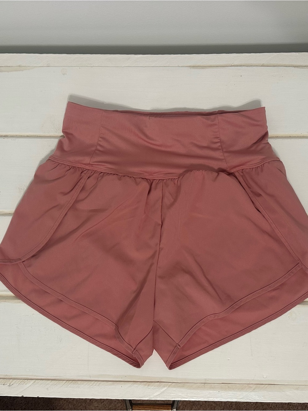 Love Tree High-Rise Athletic Shorts in Mauve Pink